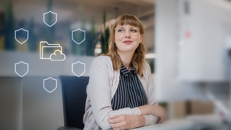 Women sitting a desktop computer