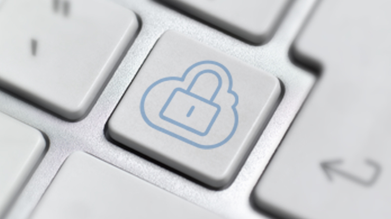 Button on computer keyboard with a lock icon on it