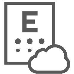 Icon of a vision testing chart and cloud