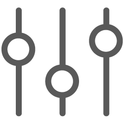 Clipart conveying three sliders